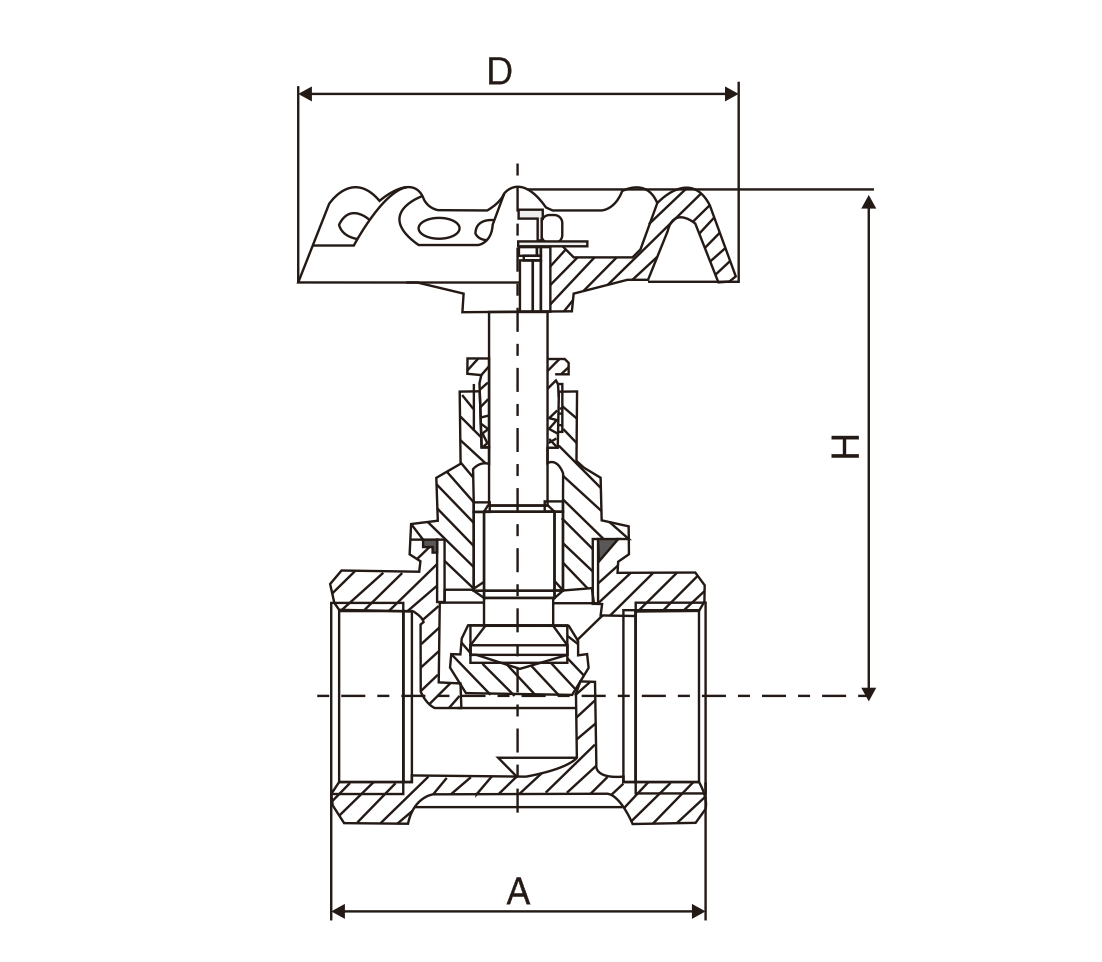 黃(huáng)銅絲扣截(jie)止閥(圖1)