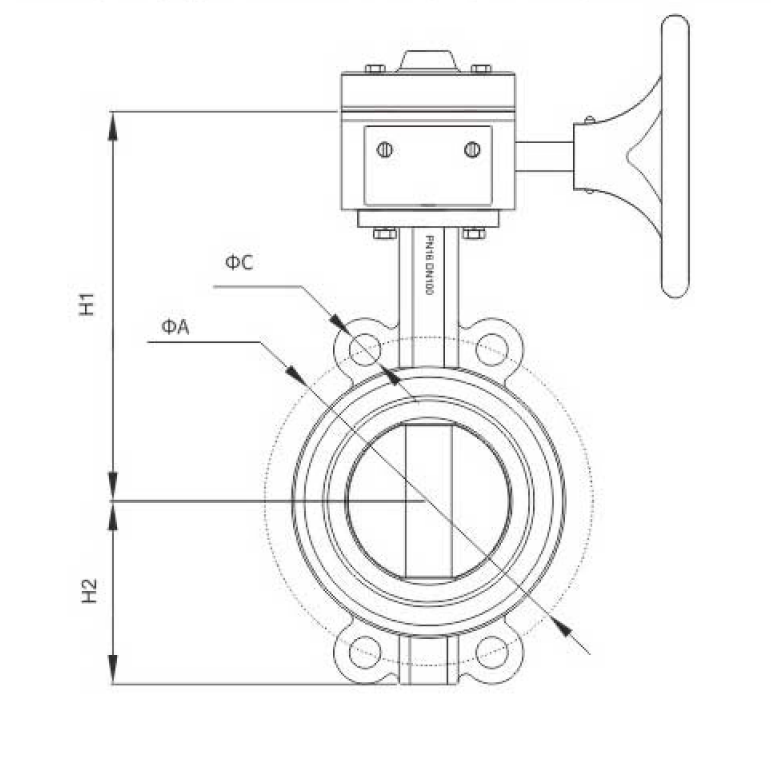 蝸(wo)輪消防(fáng)信号對(duì)夾蝶閥(fa)(圖1)