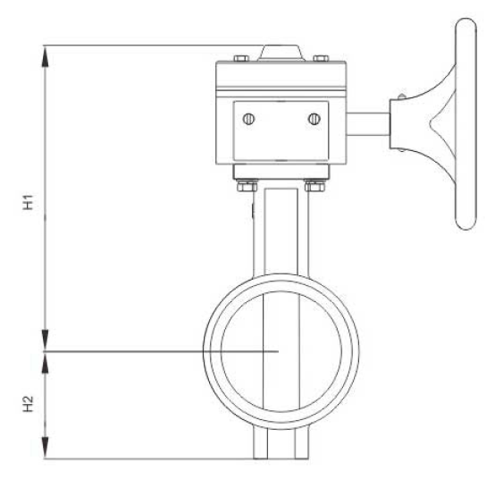 蝸輪(lún)信号溝槽蝶(dié)閥(圖1)